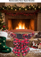2-Pack Christmas Dog Collar & Bowtie Set – Classic Red & Green Plaid